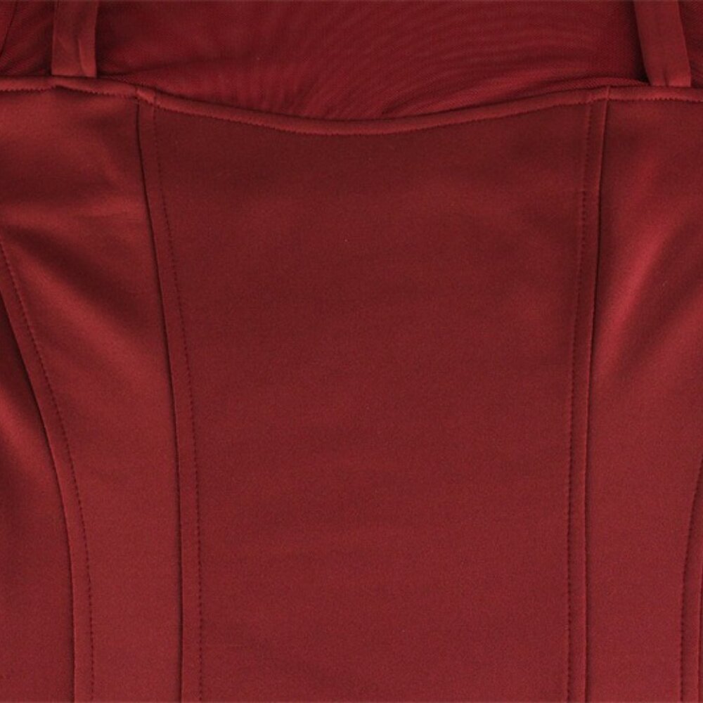 Chic Mesh Patchwork A-Line Dress | Sophisticated Sheer Detail Party Mini - Picture 6 of 6